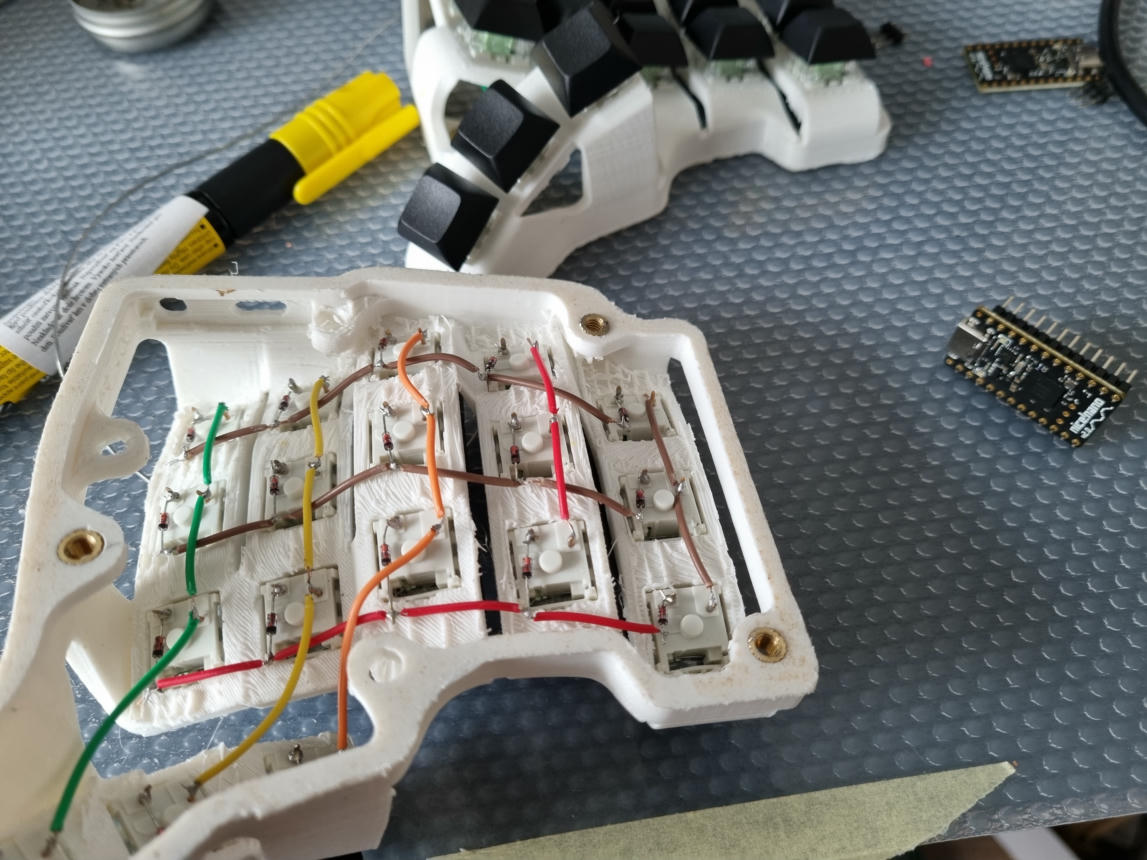 Wiring of switches and diodes