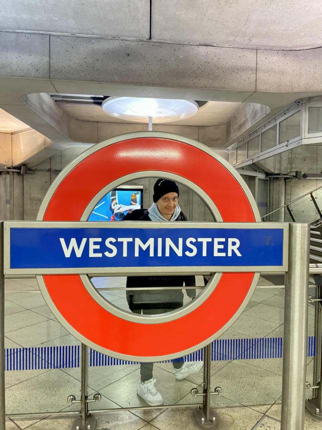 Westminster tube station photobombed by myself